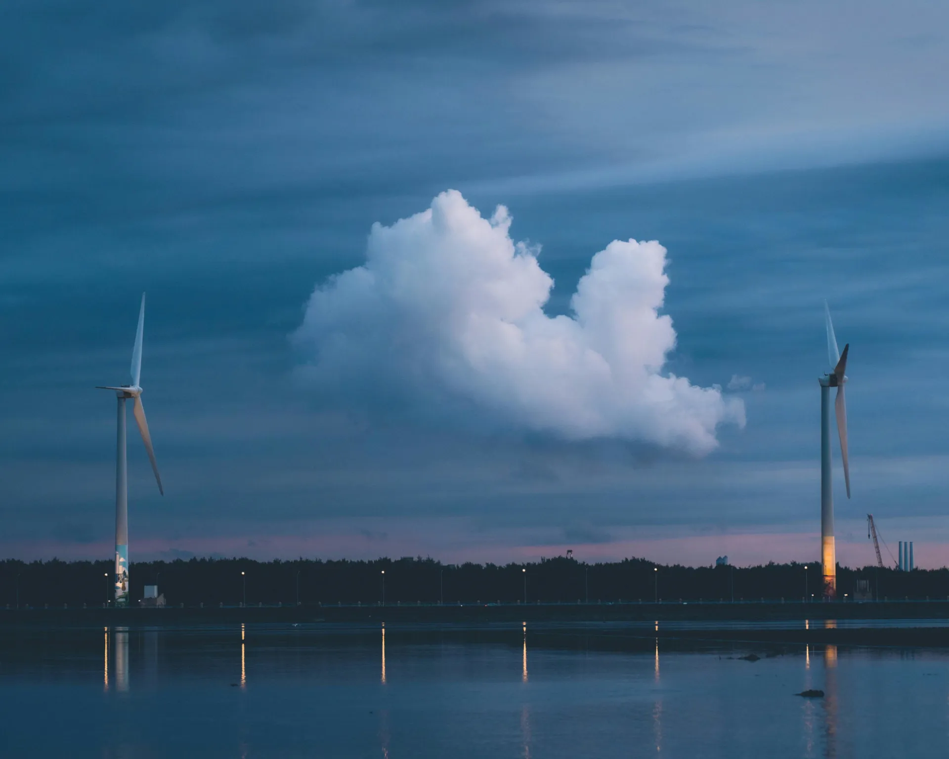 A picture depicting wind farm which represents energy.